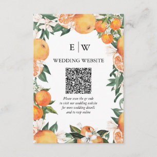 Carte D'accompagnement Oranges romantiques Citrus Code QR Mariage