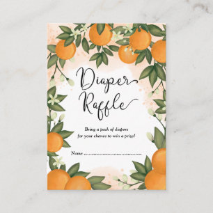 Carte D'accompagnement Oranges sucrées agrumes verdure Baby Diaper Raffle