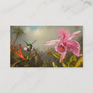 Carte D'accompagnement Orchidée avec deux colibris Heade