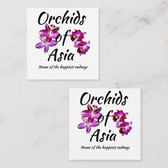 Carte D'accompagnement Orchidées d'Asie (Devant / Derrière)