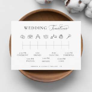 Carte D'accompagnement Ordre du jour de mariage en écriture délicate