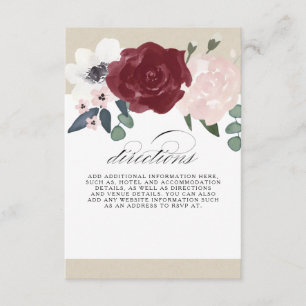 Carte D'accompagnement Orientations Florales romantiques