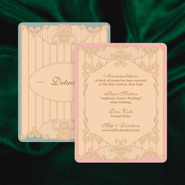 Carte D'accompagnement Ornate Art Nouveau Wedding Details Card (Créateur téléchargé)