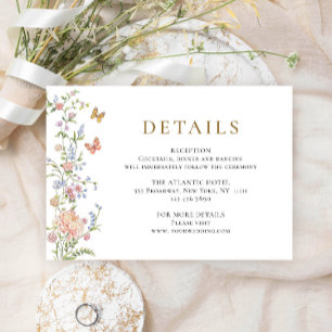 Carte D'accompagnement Ornate Grace Pastel Blush Floral Mariage Détails