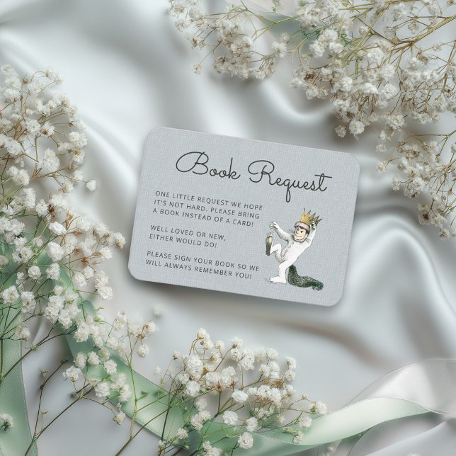 Carte D'accompagnement Où sont les choses sauvages - Demande de livre Ins (Card simulated on table)