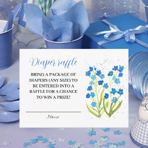 Carte D'accompagnement Oubliez-moi pas Floral Diaper Baby shower Raffle