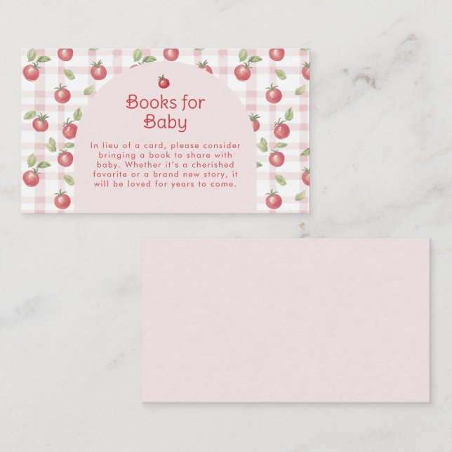 Carte D'accompagnement Our Little Tomato Baby Shower Enclosure Card  (Devant / Derrière)