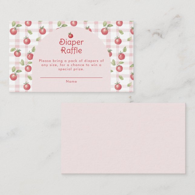 Carte D'accompagnement Our Little Tomato Baby Shower Enclosure Card  (Devant / Derrière)