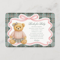 Ours à nœud papillon rose Coquette Livre plaid pou
