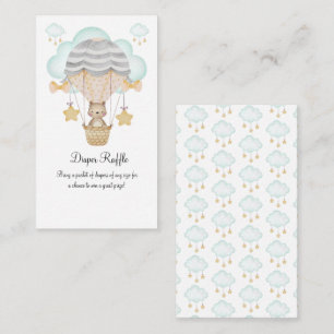 Carte D'accompagnement Ours Ballons à air chaud Bleu Déchets Raffin