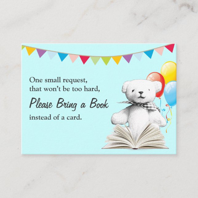 Carte D'accompagnement Ours de jouets Apporter un Baby shower de demande  (Devant)