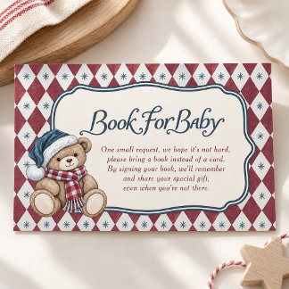 Carte D'accompagnement Ours de Noël Garçon Prépa Livre pour Bébé