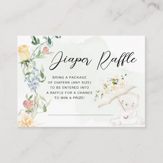 Carte D'accompagnement Ours de verdure Sexe Neutre Feuilles de couches fl (Devant)