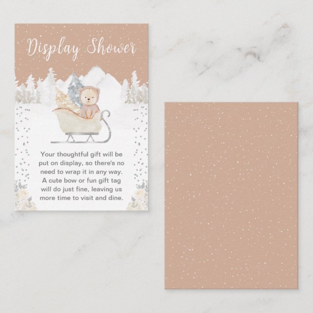 Carte D'accompagnement Ours d'hiver Brown Écran de suspension Douche (Devant / Derrière)