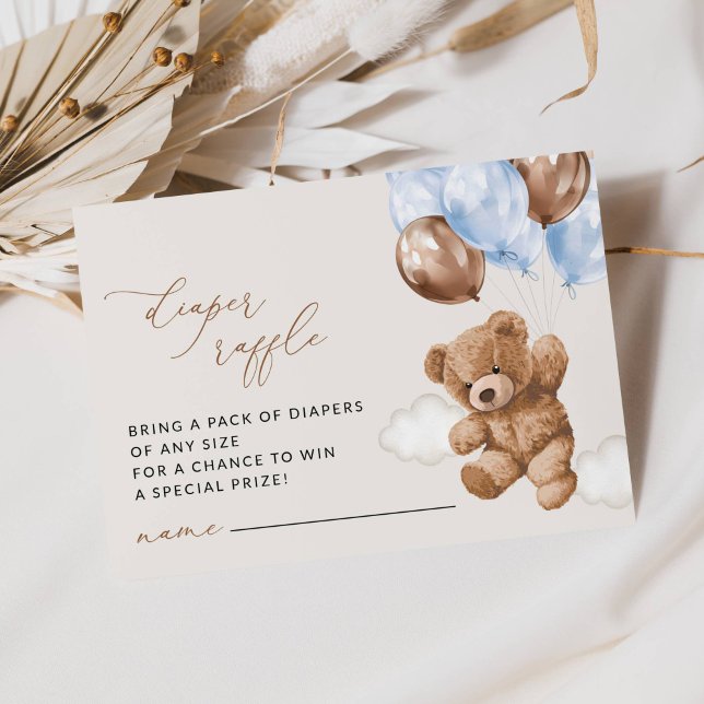 Carte D'accompagnement Ours En Conflit, Ballons Bleus, Barreau (Créateur téléchargé)