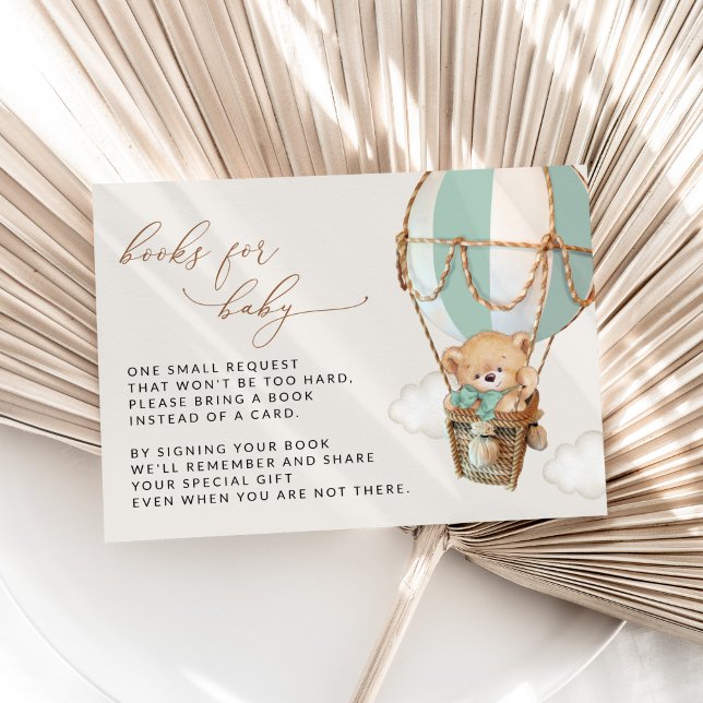 Carte D'accompagnement Ours En Conflit, Balloon Vert À Air Chaud, Livres  (Créateur téléchargé)