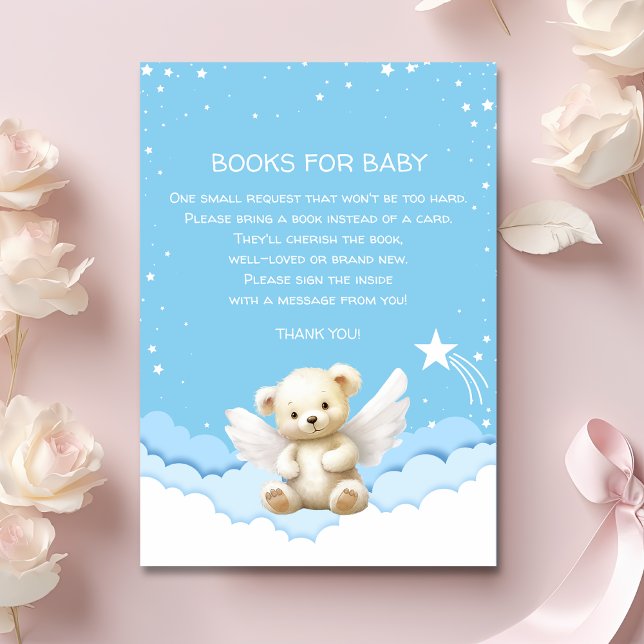Carte D'accompagnement Ours en peluche ange sur nuages Livres pour bébé b (Créateur téléchargé)