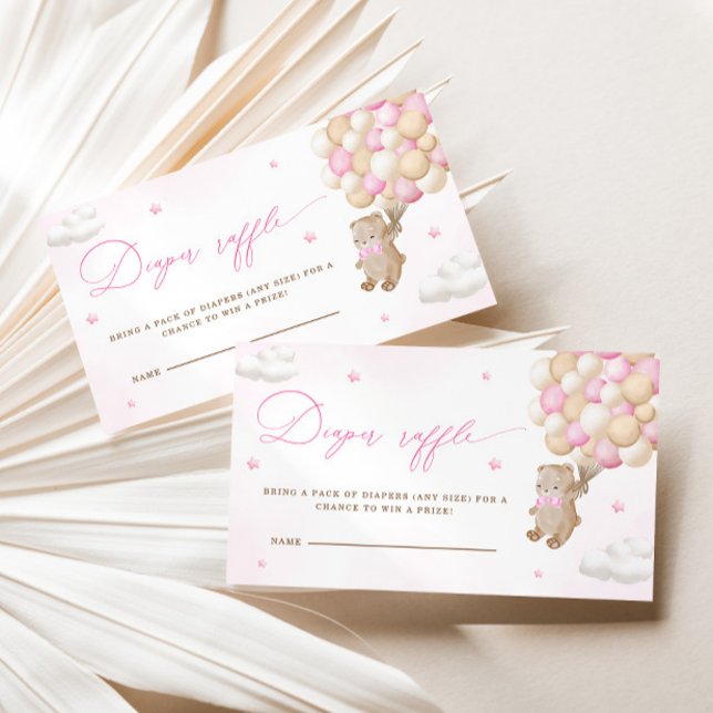 Carte D'accompagnement Ours en peluche avec ballons roses Raffin de couch (Créateur téléchargé)