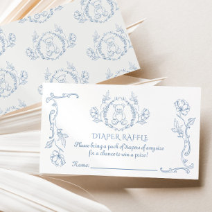 Carte D'accompagnement Ours en peluche de Toile de jouy tombole vintage R