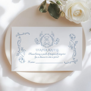 Carte D'accompagnement Ours en peluche de Toile de jouy tombole vintage R