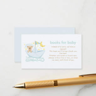 Carte D'accompagnement Ours en peluche en papier Baby shower de bateau