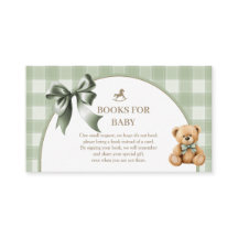 Ours en peluche Prépa Livres en vert sauge à carre