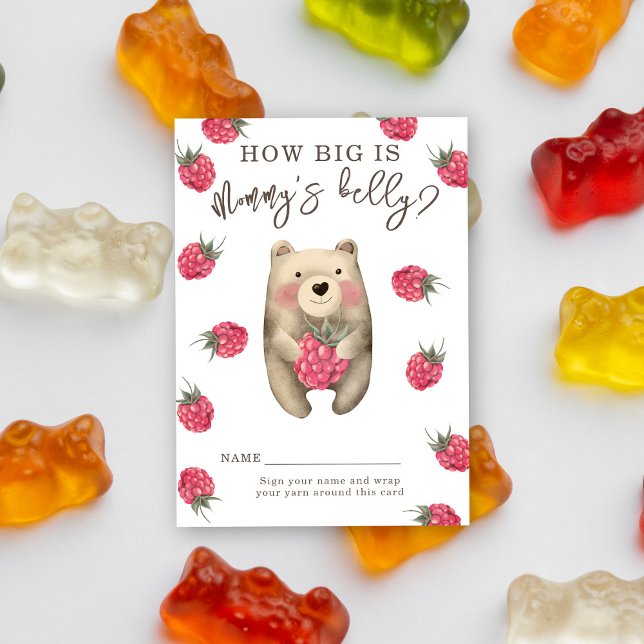 Carte D'accompagnement Ours et framboises - le ventre de maman (Créateur téléchargé)