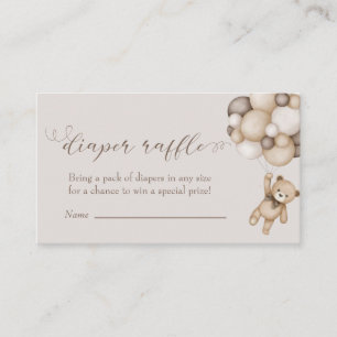 Carte D'accompagnement Ours mignon Avec Balloons Déchets Raffin