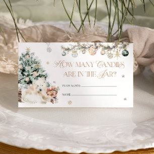 Carte D'accompagnement Ours polaire mou d'hiver Combien de bonbons