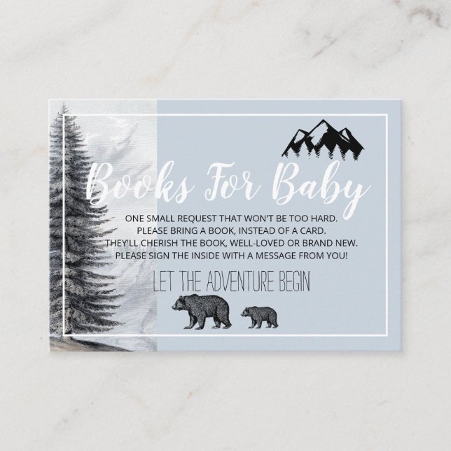 Carte D'accompagnement Ours Rustiques En Bois Baby shower Par Courrier (Devant)