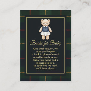 Carte D'accompagnement Ourson classique polo prépa plaid Baby Shower