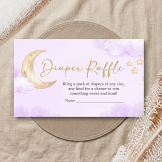 Carte D'accompagnement Over the Moon Baby Shower Diaper Raffle