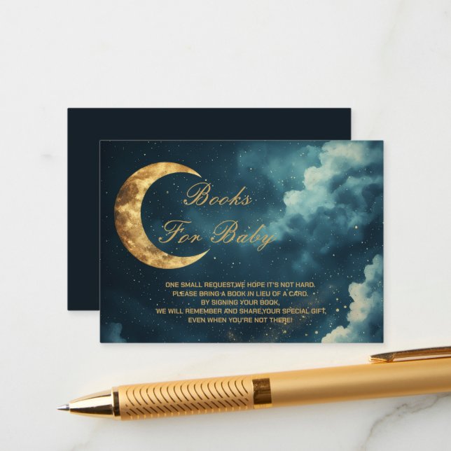 Carte D'accompagnement Over the Moon Books for Baby Request Card (Devant/Arrière en situation)