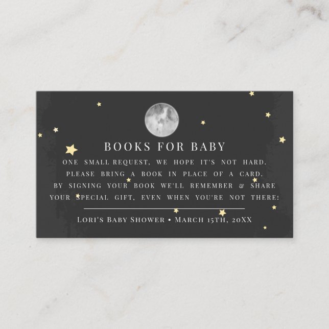 Carte D'accompagnement Over The Moon | Livres Lune & Étoiles Pour Bébé (Devant)