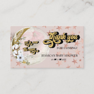 Carte D'accompagnement Over the Moon   Star Baby Shower   Remerciement In