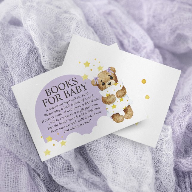 Carte D'accompagnement Over the Moon Teddy Bear Lavender Livres pour bébé (Créateur téléchargé)