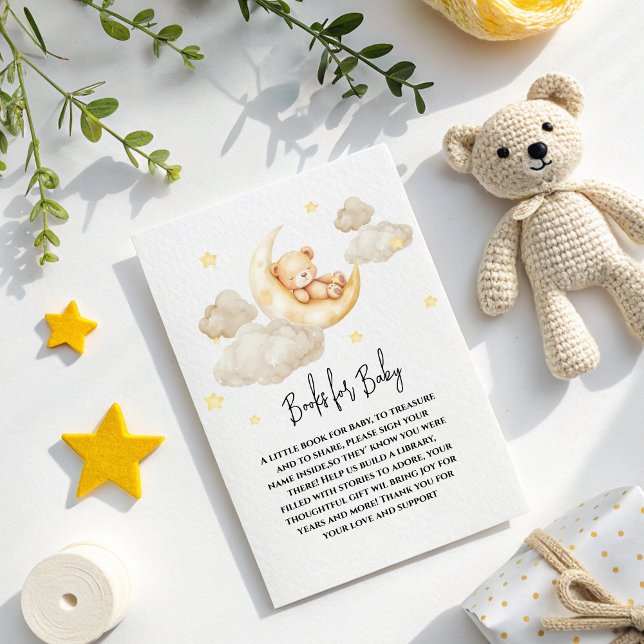 Carte D'accompagnement Over the Moon Teddy Bear Livres pour le Baby showe (Créateur téléchargé)
