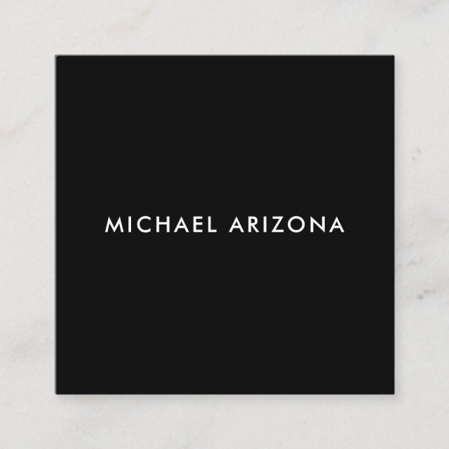 Carte D'accompagnement Own Name Modern Minimalist Plain Black White (Devant)