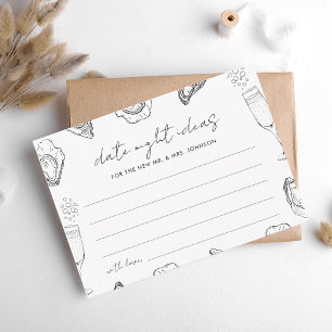 Carte D'accompagnement Oysters Dessin Date Nuit Idées Fête des mariées