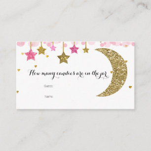 Carte D'accompagnement Paillette rose or Combien de bonbons dans le pot C