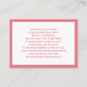 Carte D'accompagnement Pain rose blanc 5 dollars fête d'anniversaire de l