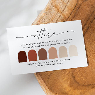 Carte D'accompagnement Palette de code vestimentaire en terracotta pour u