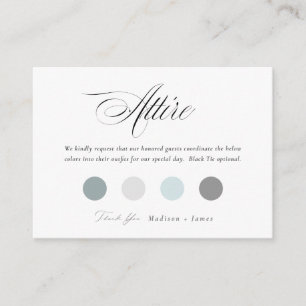 Carte D'accompagnement Palette de couleurs Classic Mariage Attire Code ro