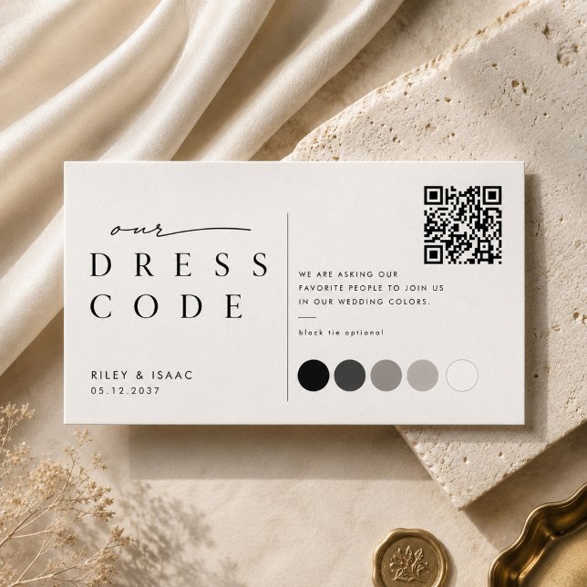 Carte D'accompagnement Palette de couleurs de mariage QR Code vestimentai (Créateur téléchargé)