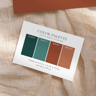 Carte D'accompagnement Palette de couleurs en terre cuite, en argile et M