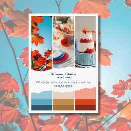 Carte D'accompagnement Palette de couleurs Mariage bleu rouge