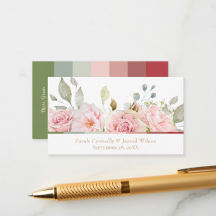Carte D'accompagnement Palette de couleurs Mariage de roses romantiques
