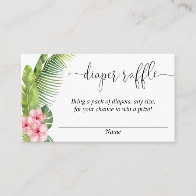 Carte D'accompagnement palm hibiscus baby shower tirage (Devant)