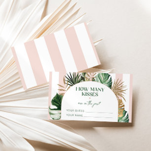 Carte D'accompagnement Palm plage rose strié combien de baisers jeu de ma