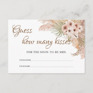 Carte D'accompagnement Palm Séché Pampas Orchidée en herbe Combien de bai